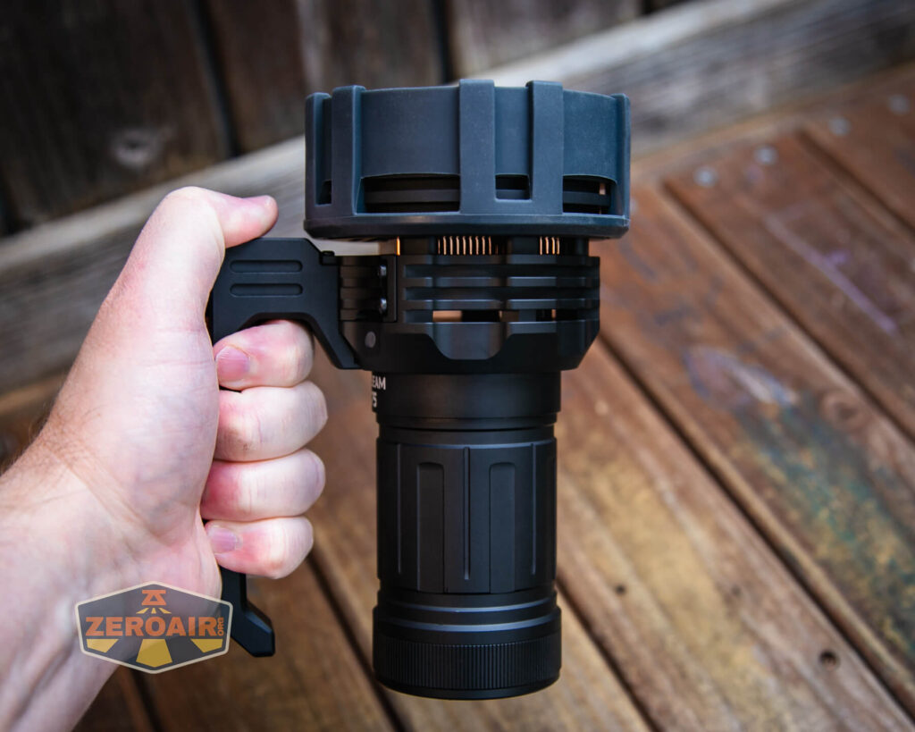 Acebeam X75 brightest powerbank flashlight in hand