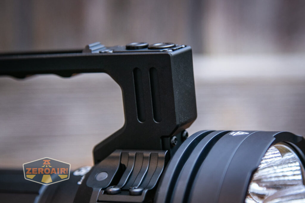 Acebeam X75 brightest powerbank flashlight handle detail