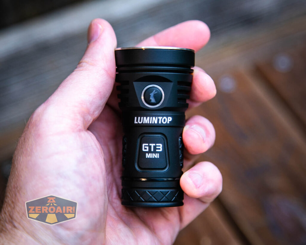 Lumintop GT3 Mini Flashlight in hand