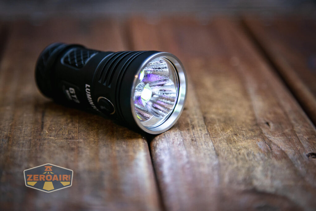 Lumintop GT3 Mini Flashlight emitters on