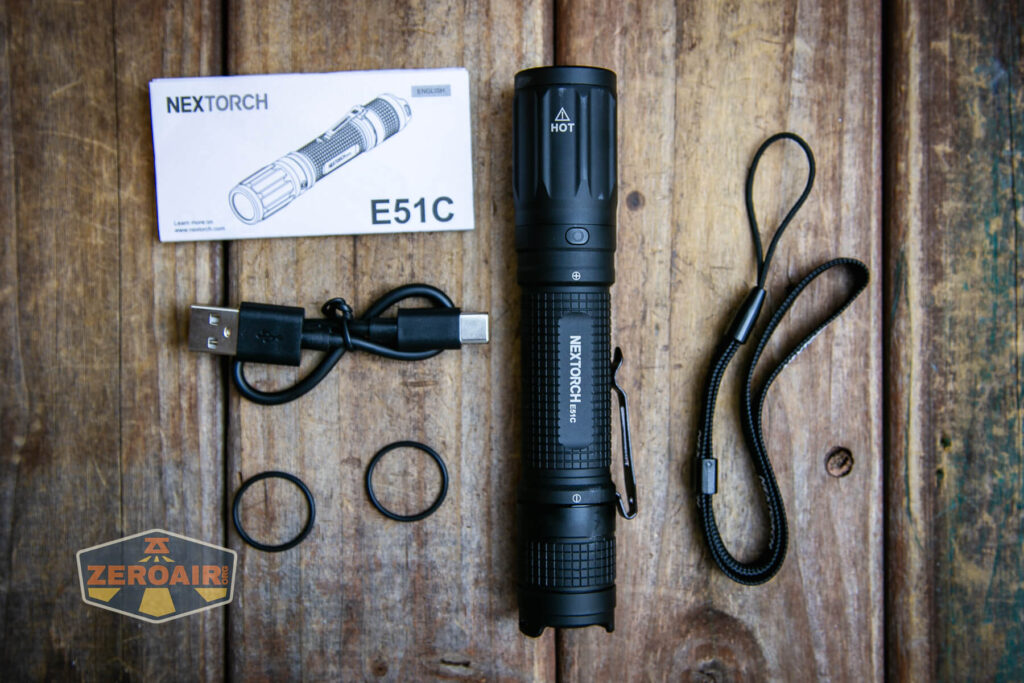 Nextorch E51C rechargeable flashlight what's included