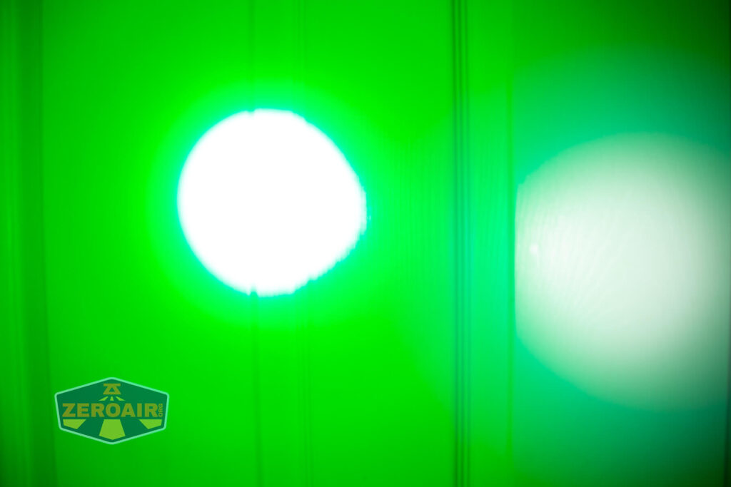 beamshots on door compared to nichia 219b