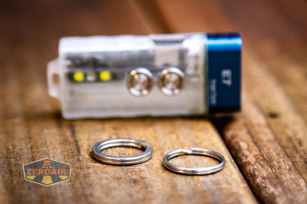 RovyVon Angel Eyes E7 flashlight split rings