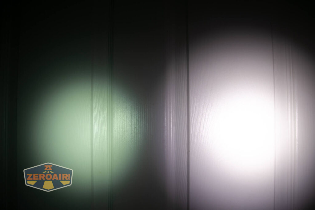 beamshots on door compared to nichia 219b