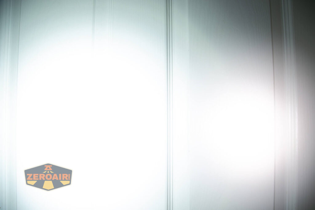 beamshots on door compared to nichia 219b