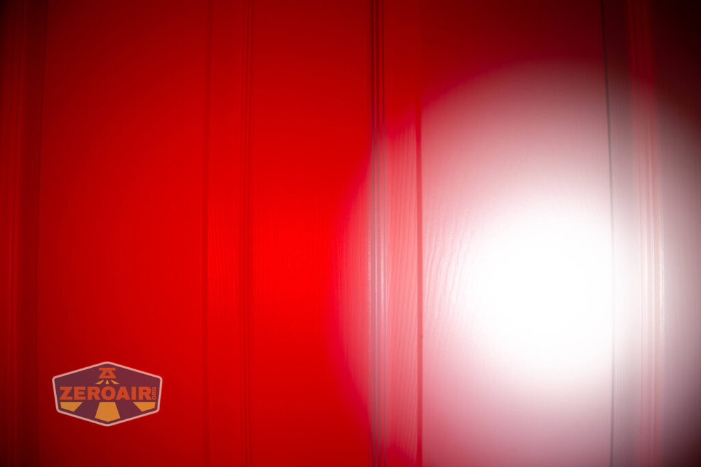 beamshots on door compared to nichia 219b