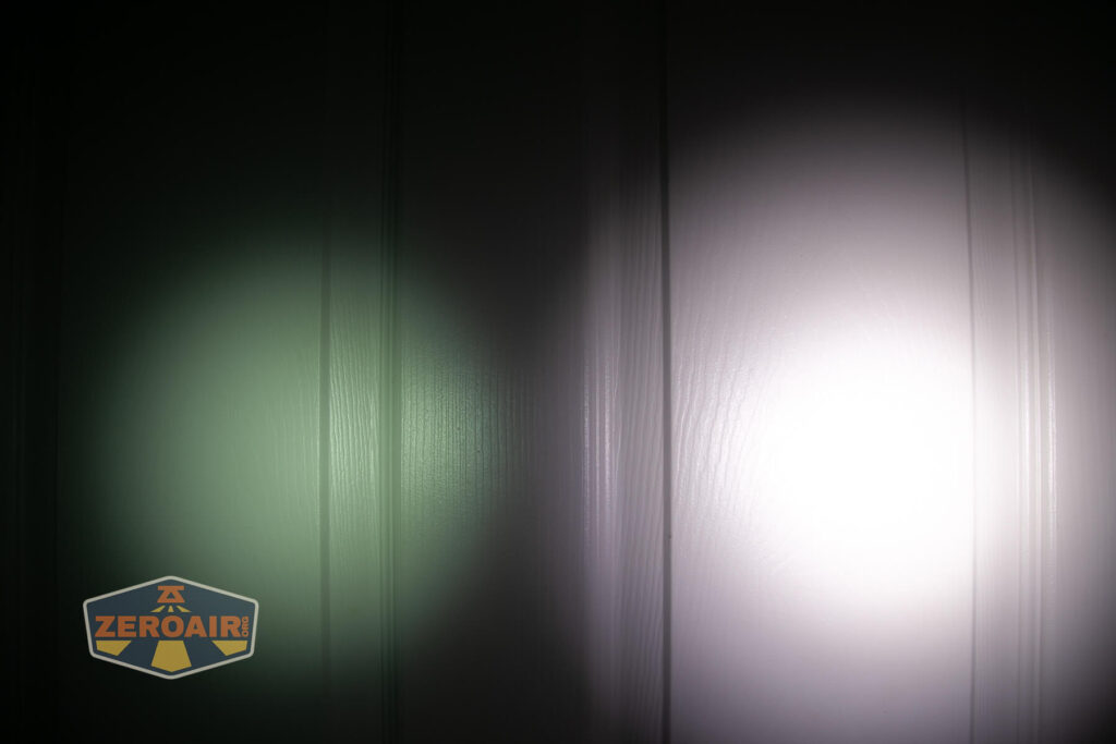 beamshots on door compared to nichia 219b