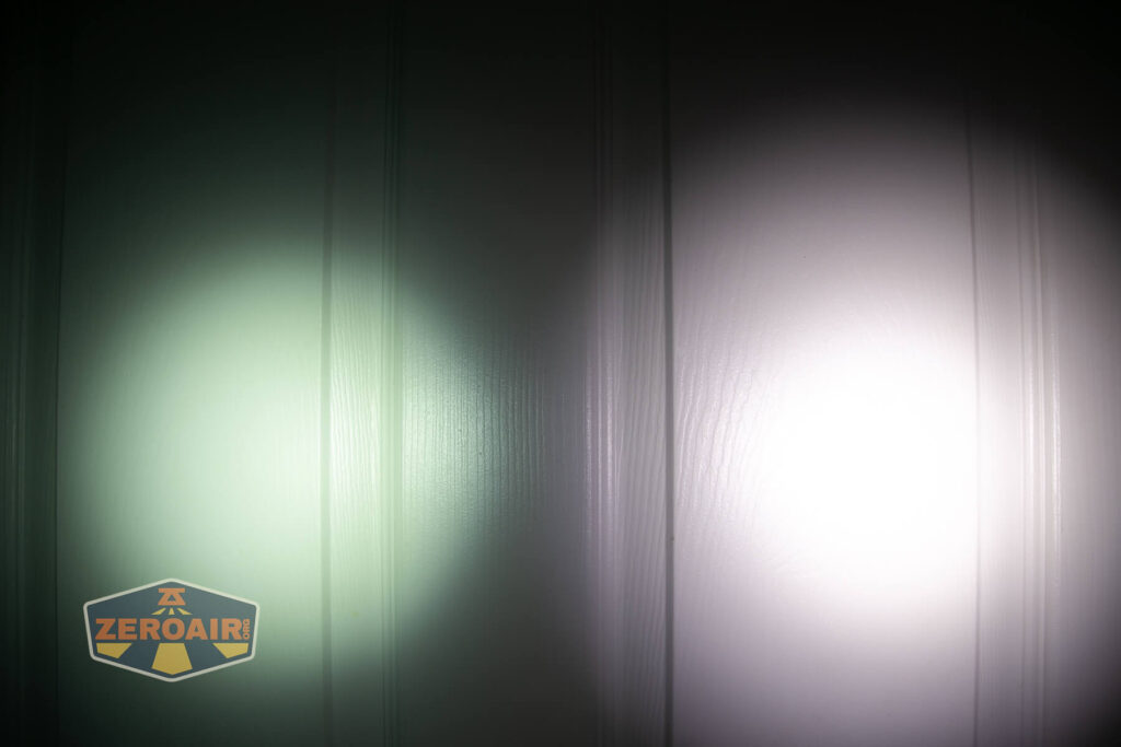 beamshots on door compared to nichia 219b