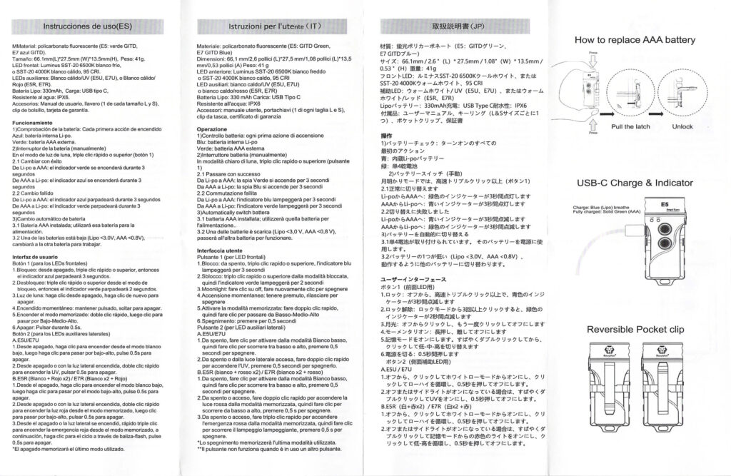 RovyVon Angel Eyes E7 flashlight manual