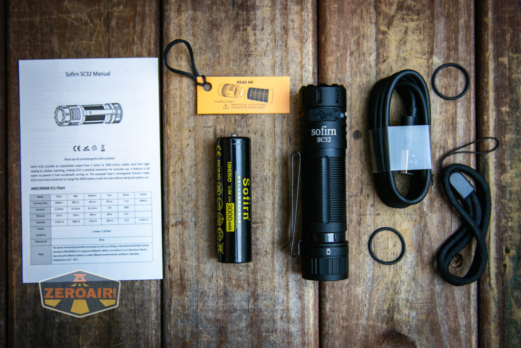 Sofirn SC32 Mini Tactical flashlight what's included