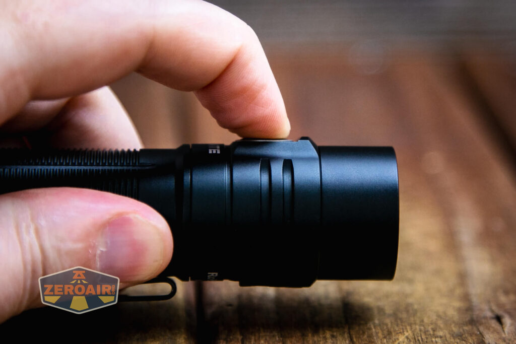 Thrunite T3 thrower flashlight e-switch actuation
