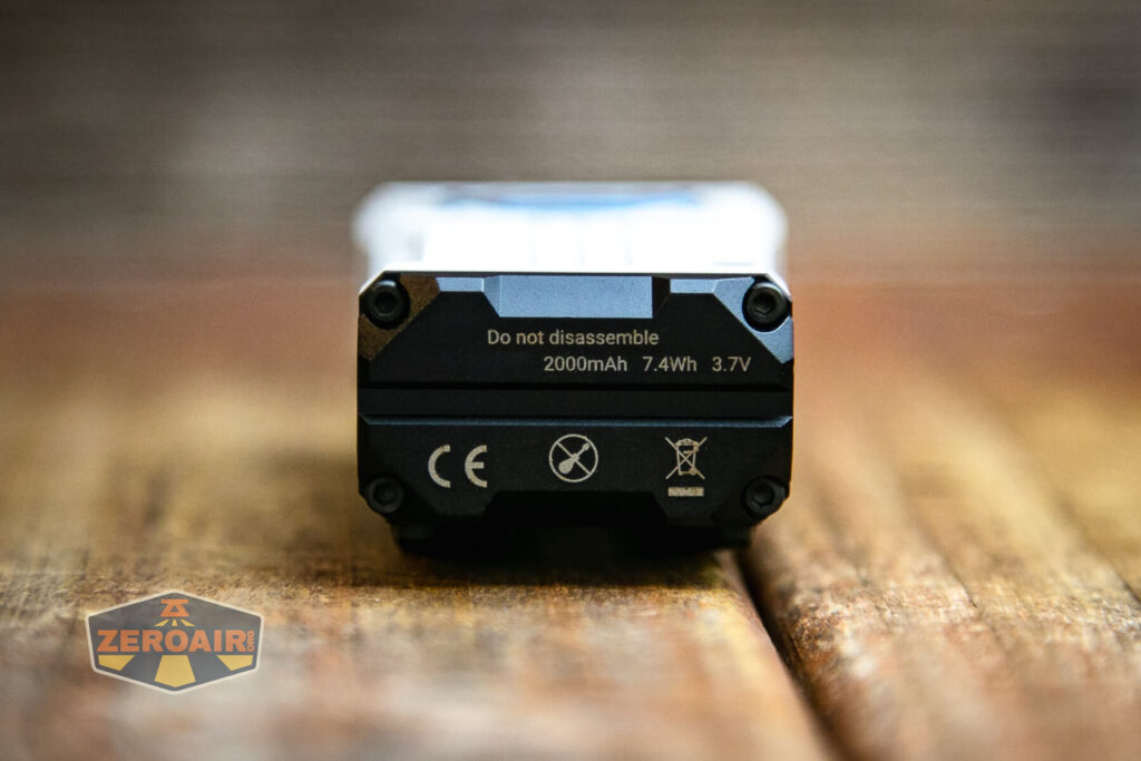 Wuben X-2 Owl flashlight tail end