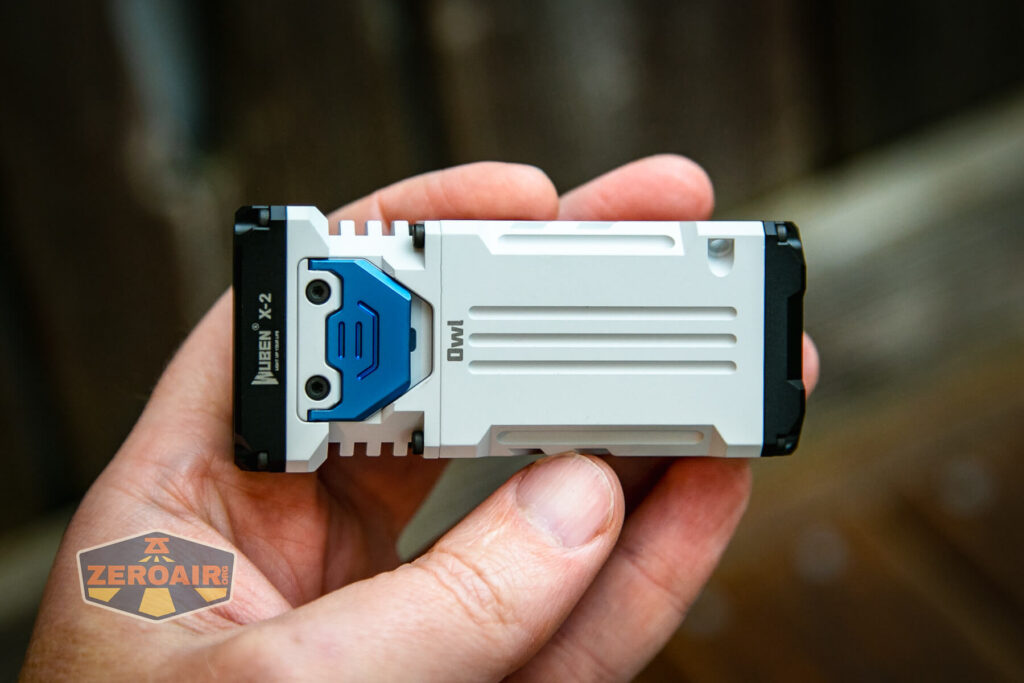 Wuben X-2 Owl flashlight in hand