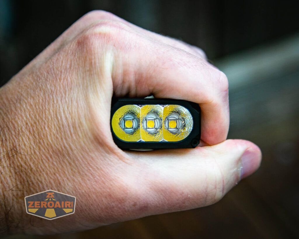 Wuben X-2 Owl flashlight in hand
