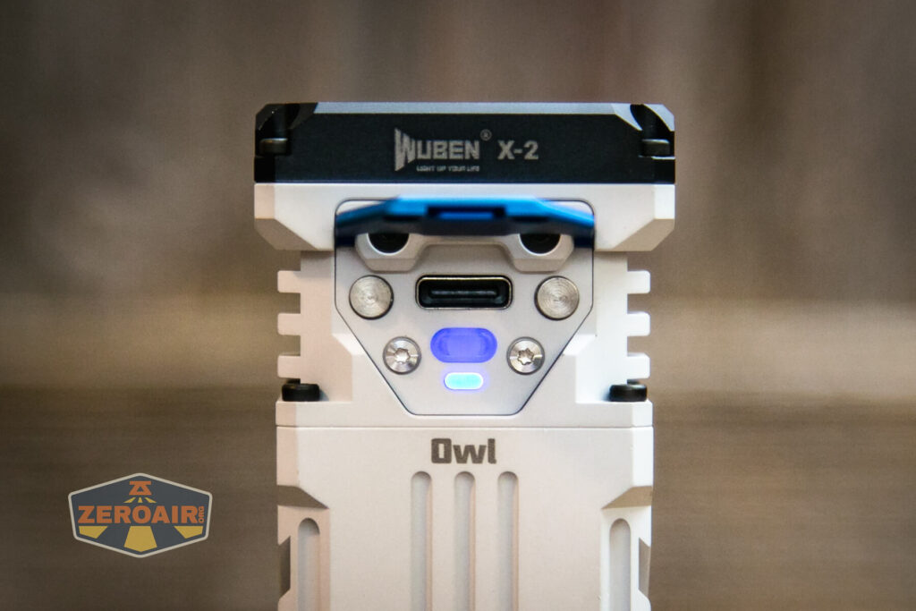 Wuben X-2 Owl flashlight e-switch indicator