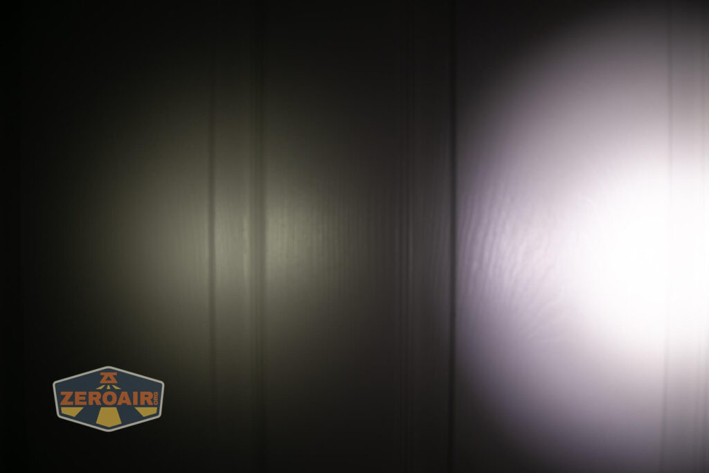 beamshots on door compared to nichia 219b