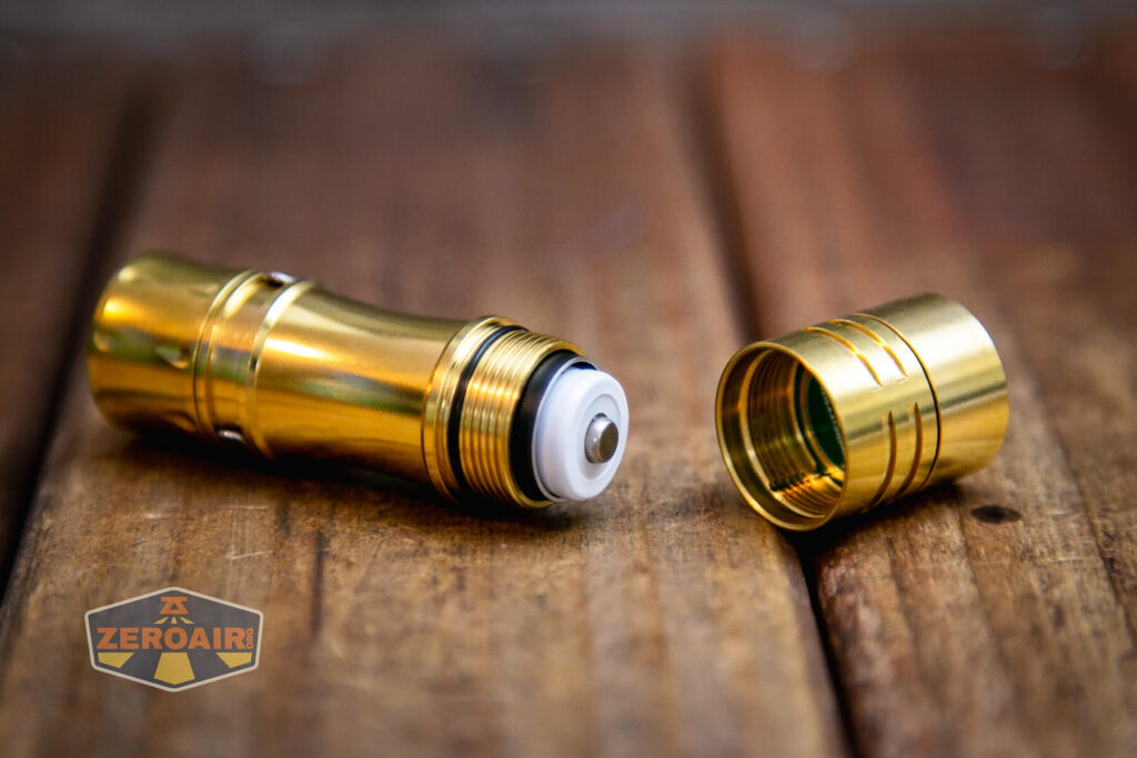 Wurkkos TS10 Brass flashlight 14500 cell installed