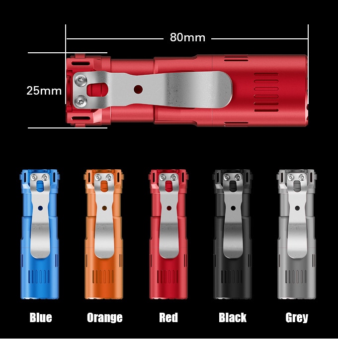Vosteed Reylight Rook flashlight color options and size