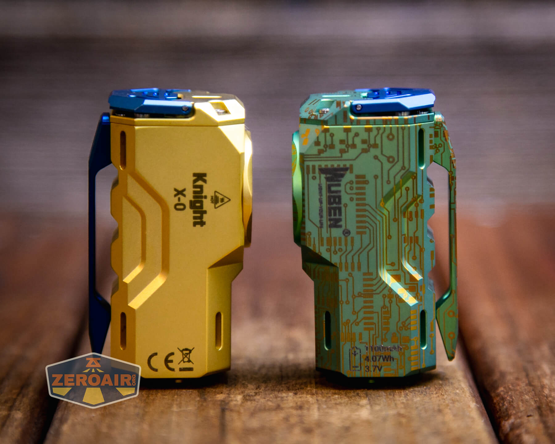 Wuben X-0 Knight brass flashlight with titanium version