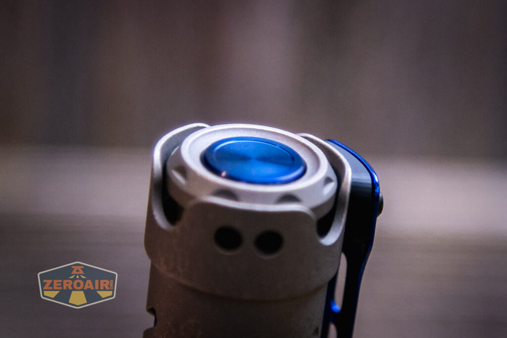 Acebeam E70 Mini Titanium flashlight e-switch profile