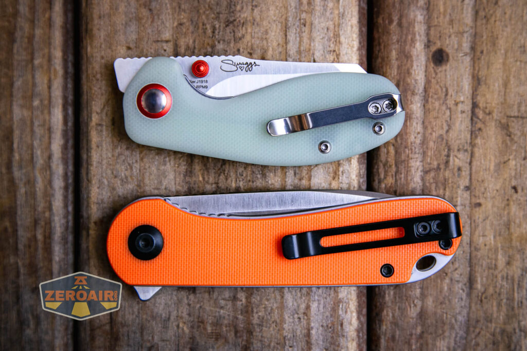 CJRB Maileah J1918 knife with other knives