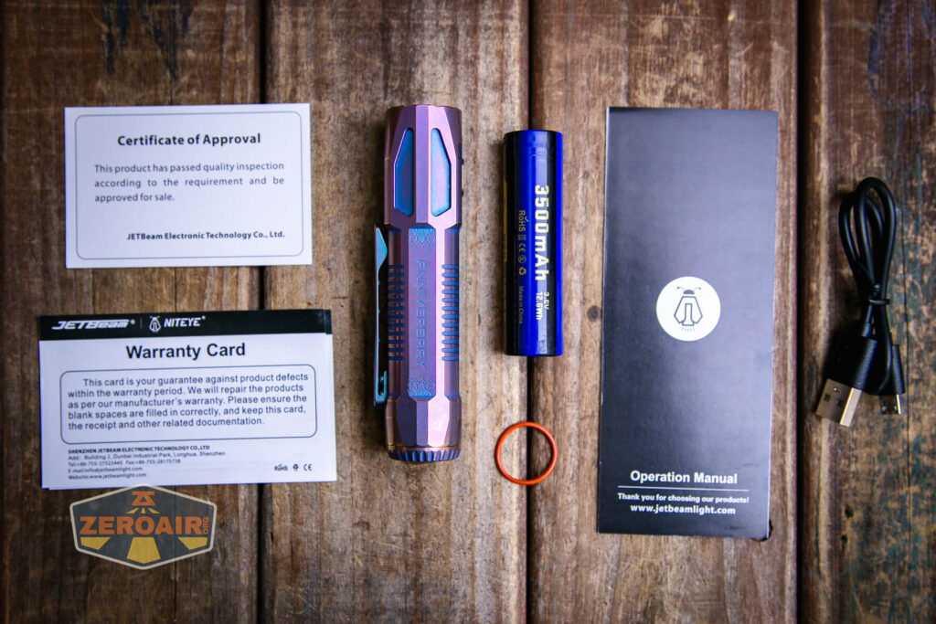 JETBeam Jet-ST Personal Flashlight what's included