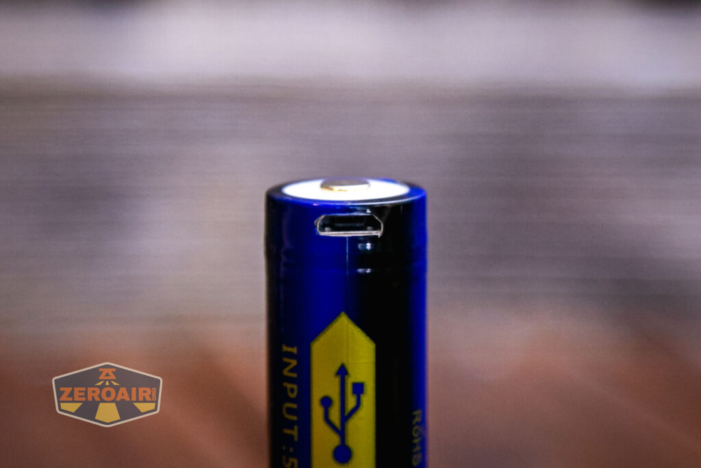 JETBeam Jet-ST Personal Flashlight 18650 charging port