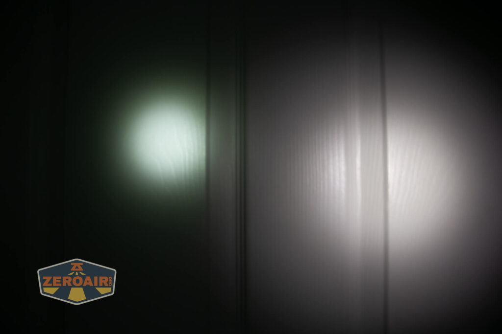 beamshots on door compared to nichia 219b