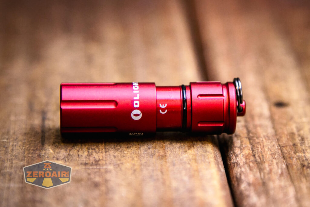 Olight iThx Keychain flashlight fully unscrewed