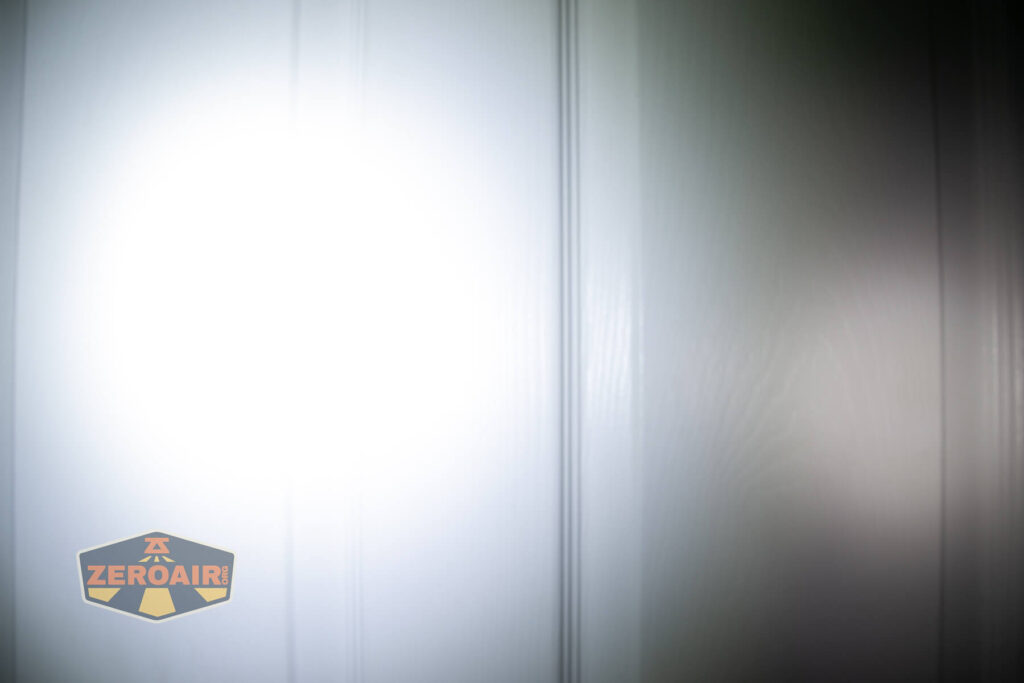 beamshots on door compared to nichia 219b