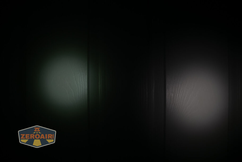 beamshots on door compared to nichia 219b