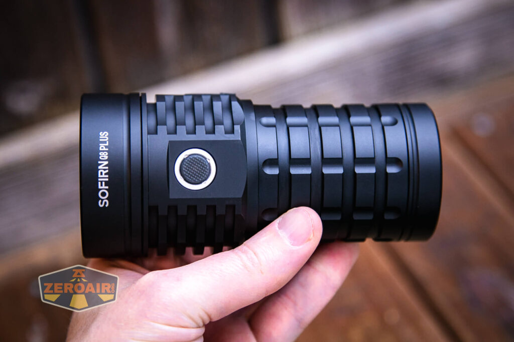 Sofirn Q8 Plus flashlight in hand
