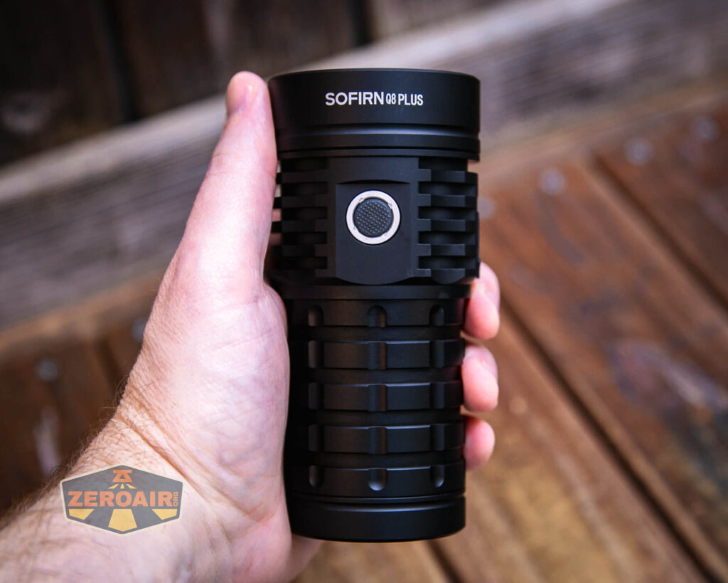 Sofirn Q8 Plus flashlight in hand
