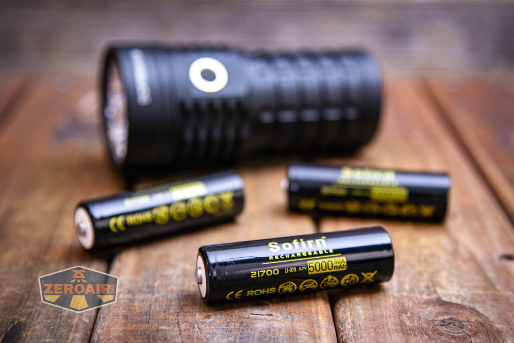 Sofirn Q8 Plus flashlight with cells