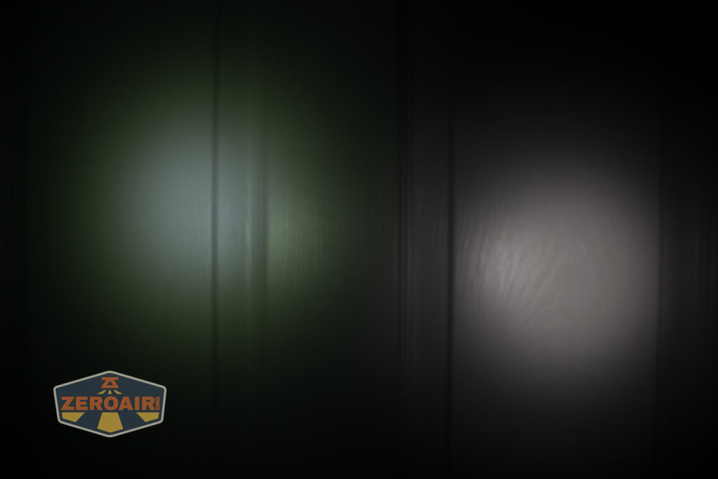 beamshots on door compared to nichia 219b