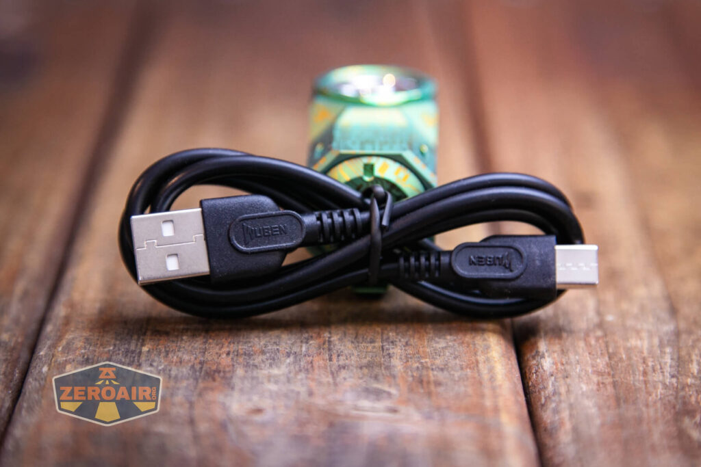 Wuben X-0 Knight titanium flashlight charging cable