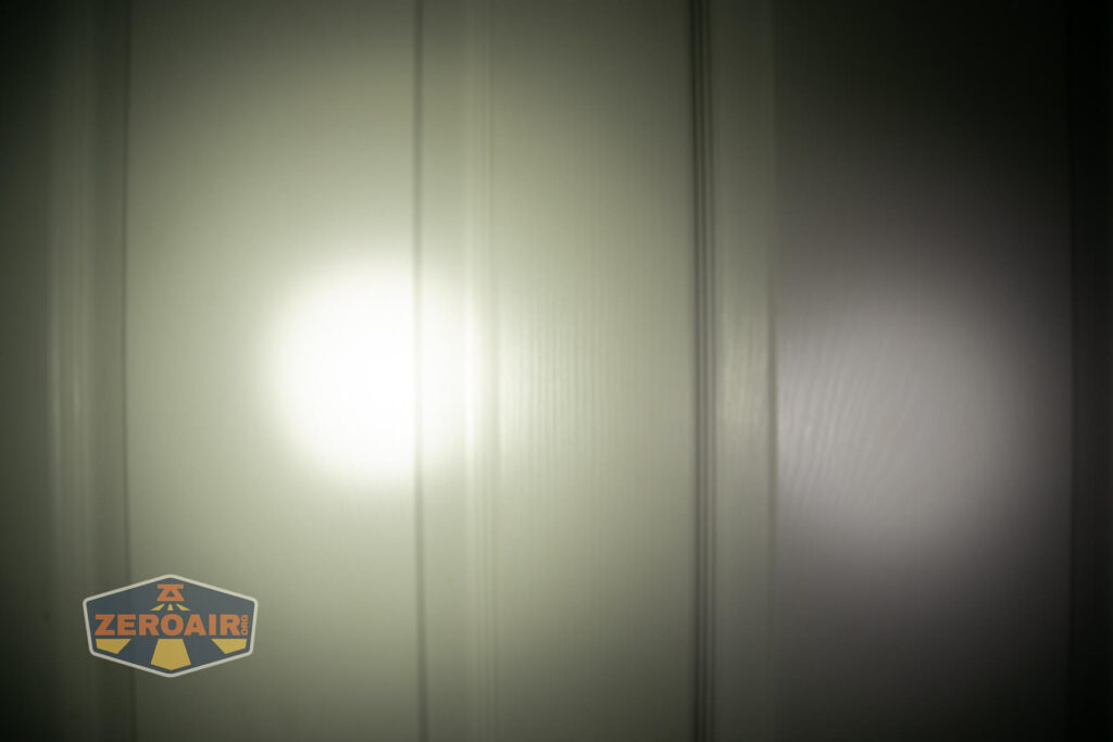 beamshots on door compared to nichia 219b