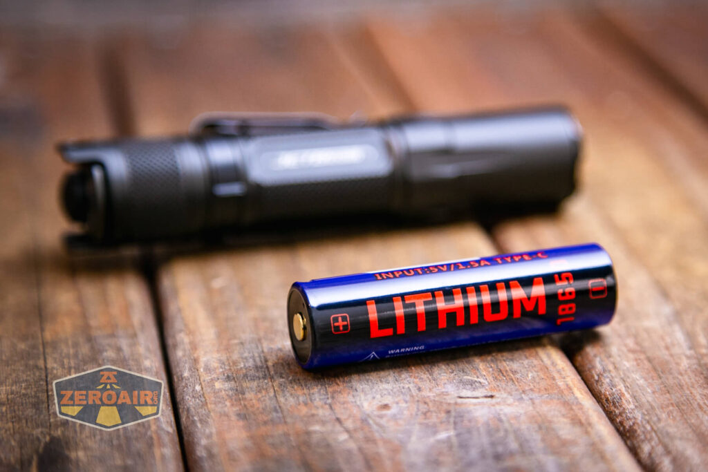 JETBeam TH10R Tactical flashlight with included 18650