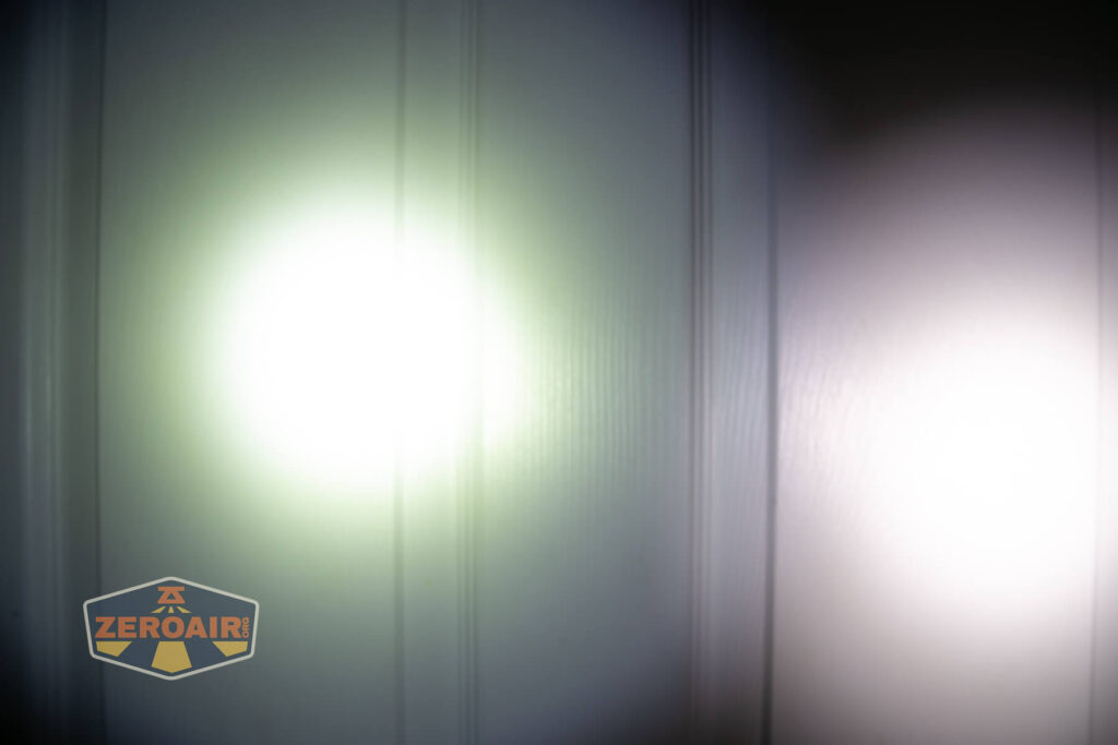 beamshots on door compared to nichia 219b