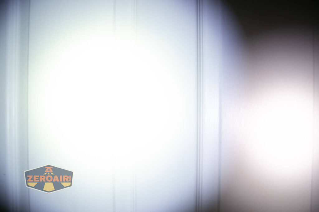 beamshots on door compared to nichia 219b