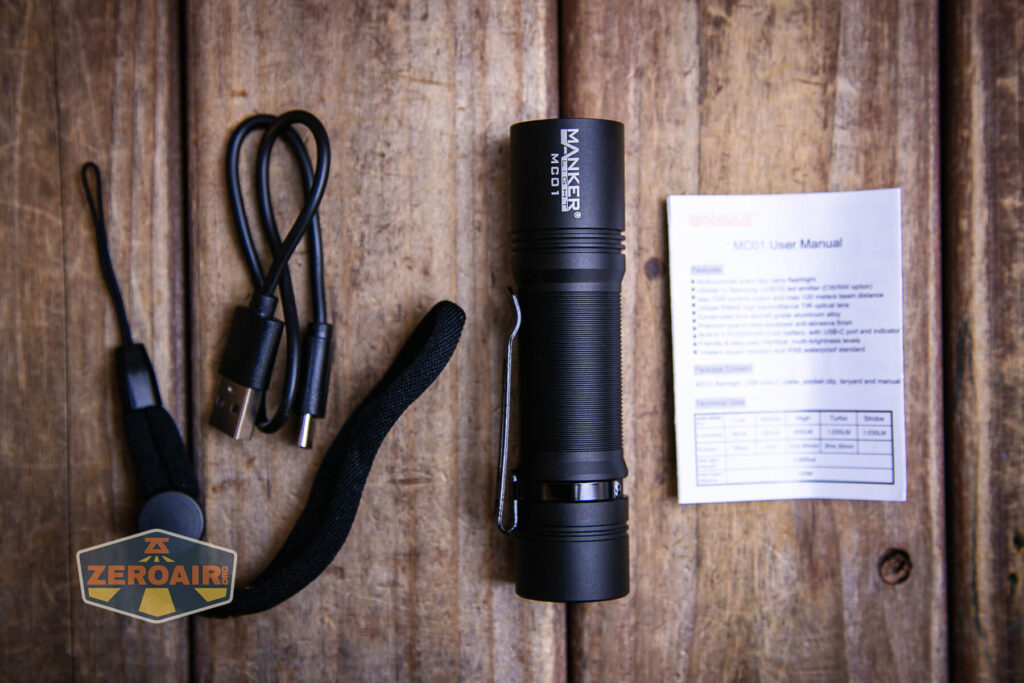 Manker MC01 flashlight what's included