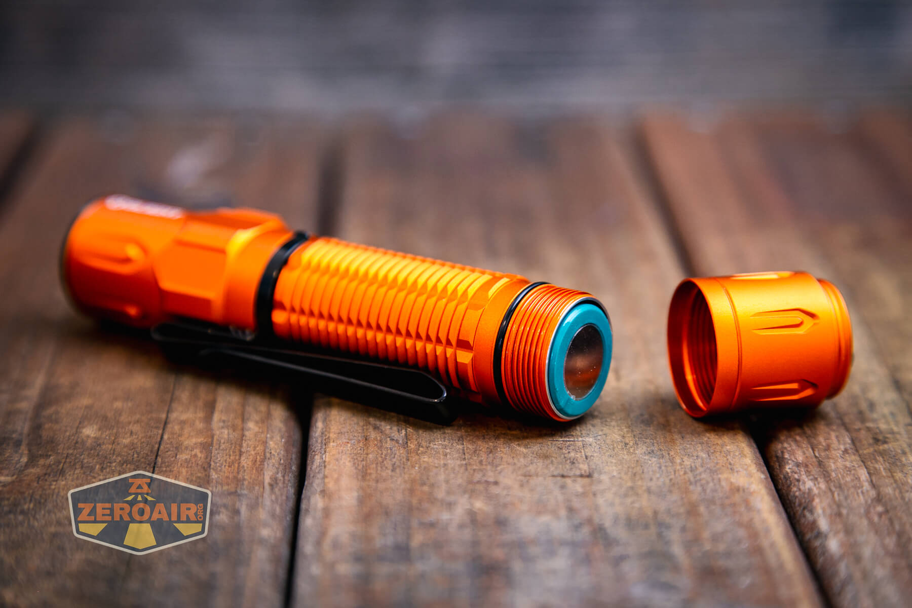 Olight Warrior 3S Orange flashlight with included 21700 cell installed