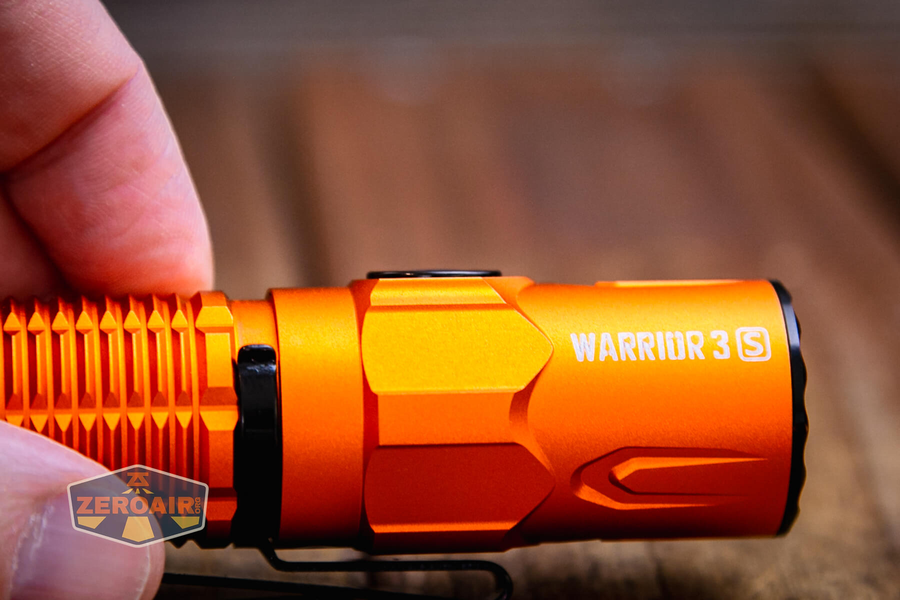 Olight Warrior 3S Orange flashlight e-switch profile