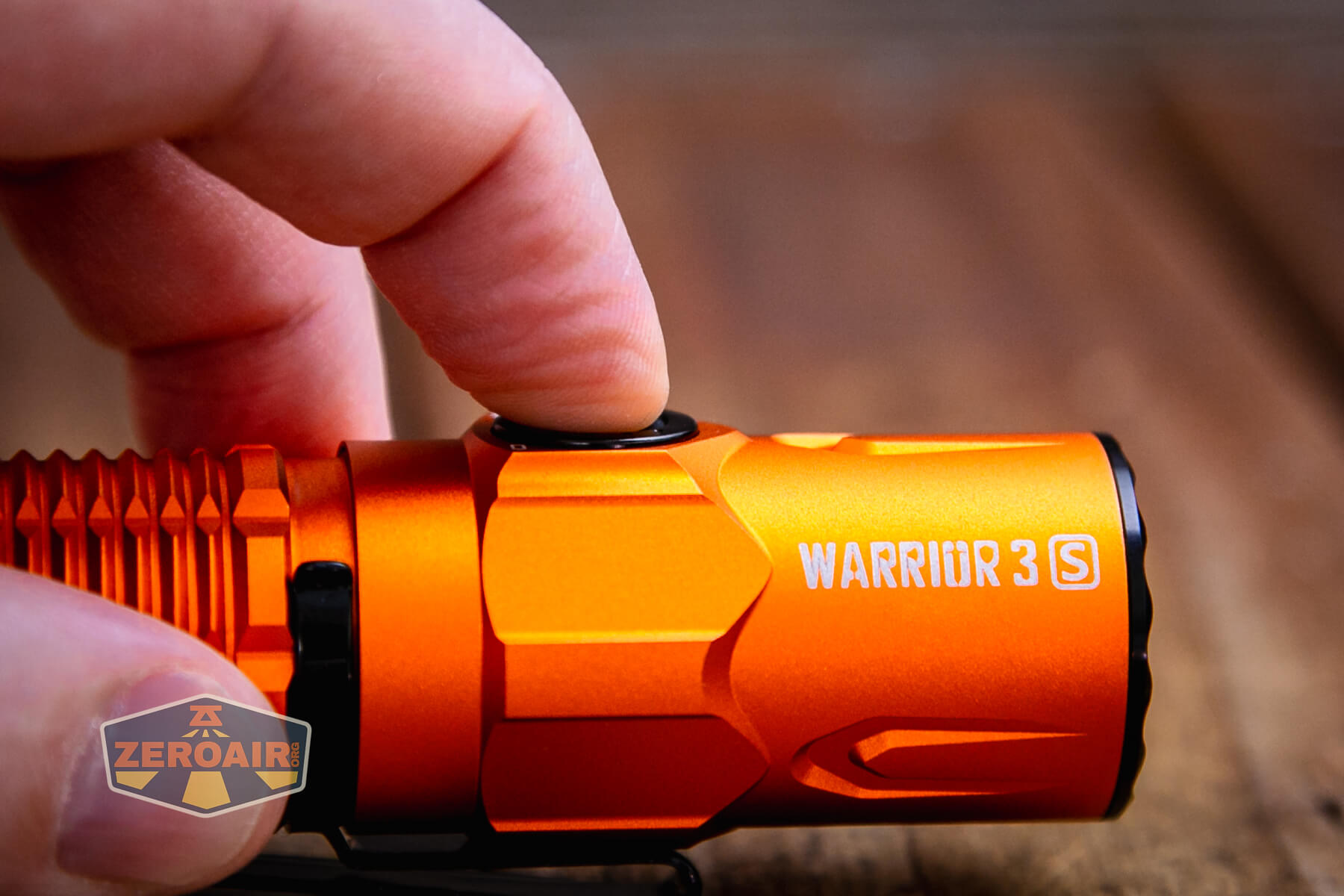 Olight Warrior 3S Orange flashlight e-switch actuation