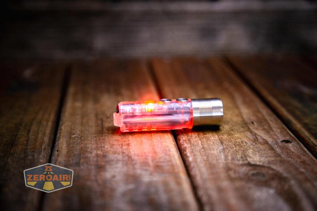 RovyVon A28 keychain flashlight red emitter on