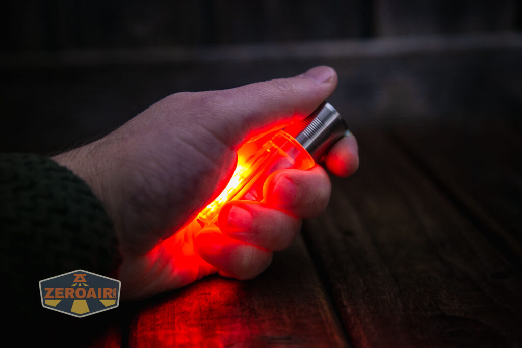 RovyVon A28 keychain flashlight red on