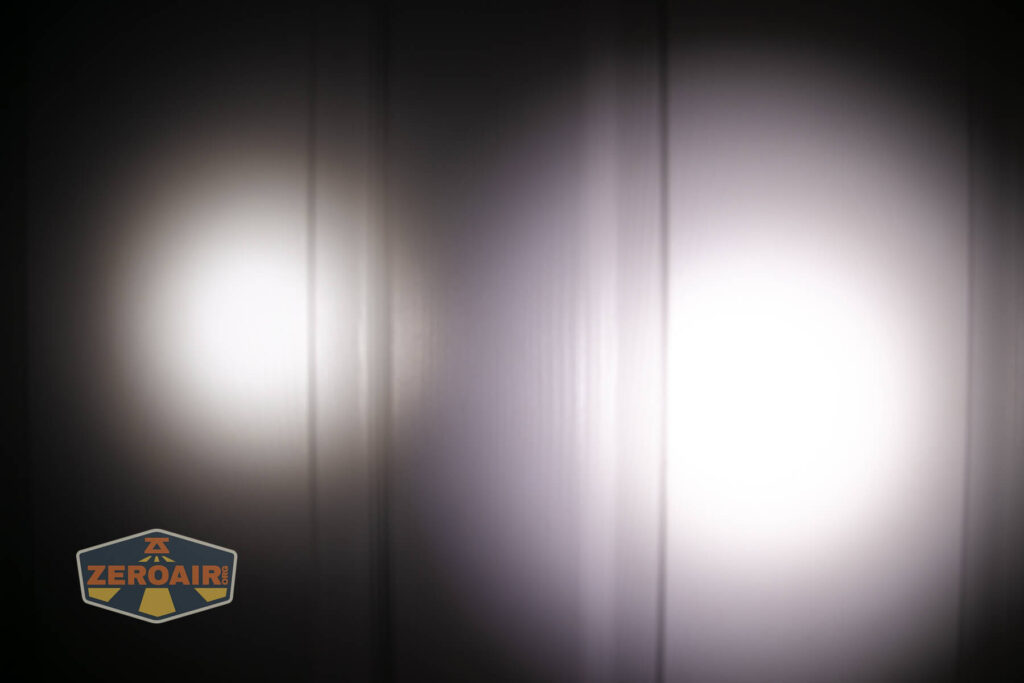 beamshots on door (at 1') compared to nichia 219b 4500K