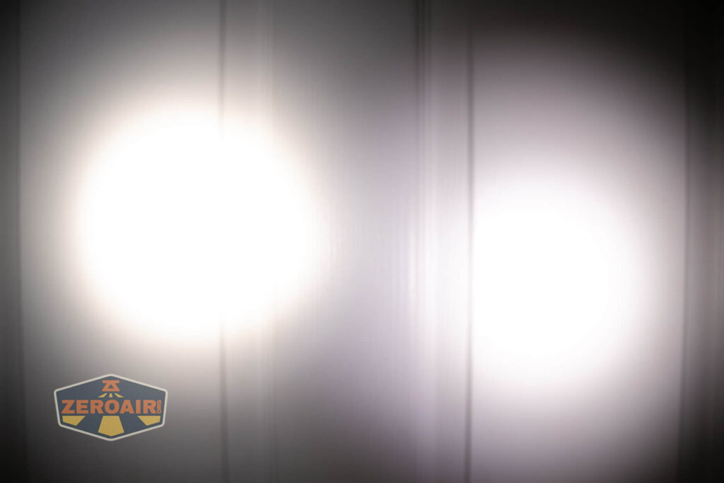 beamshots on door (at 1') compared to nichia 219b 4500K