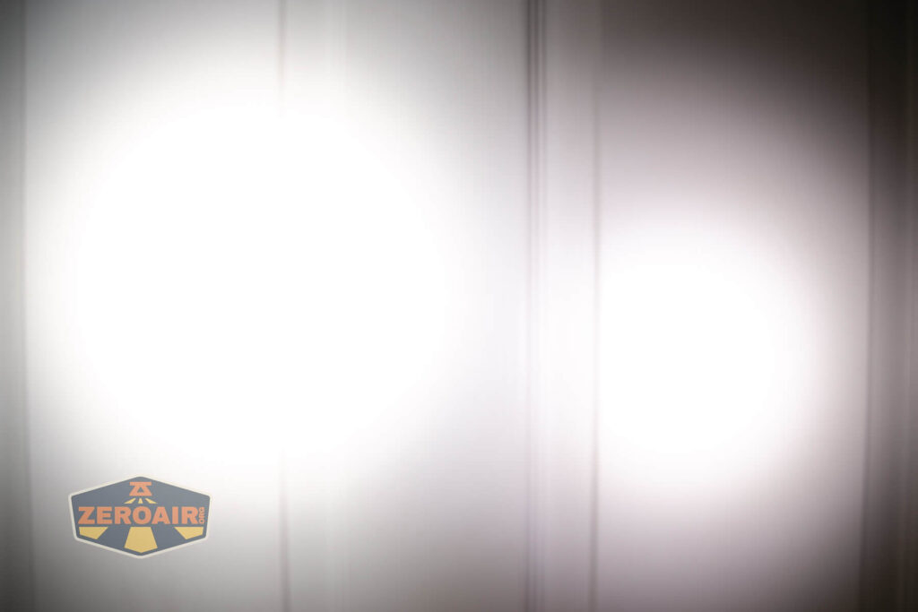 beamshots on door (at 1') compared to nichia 219b 4500K