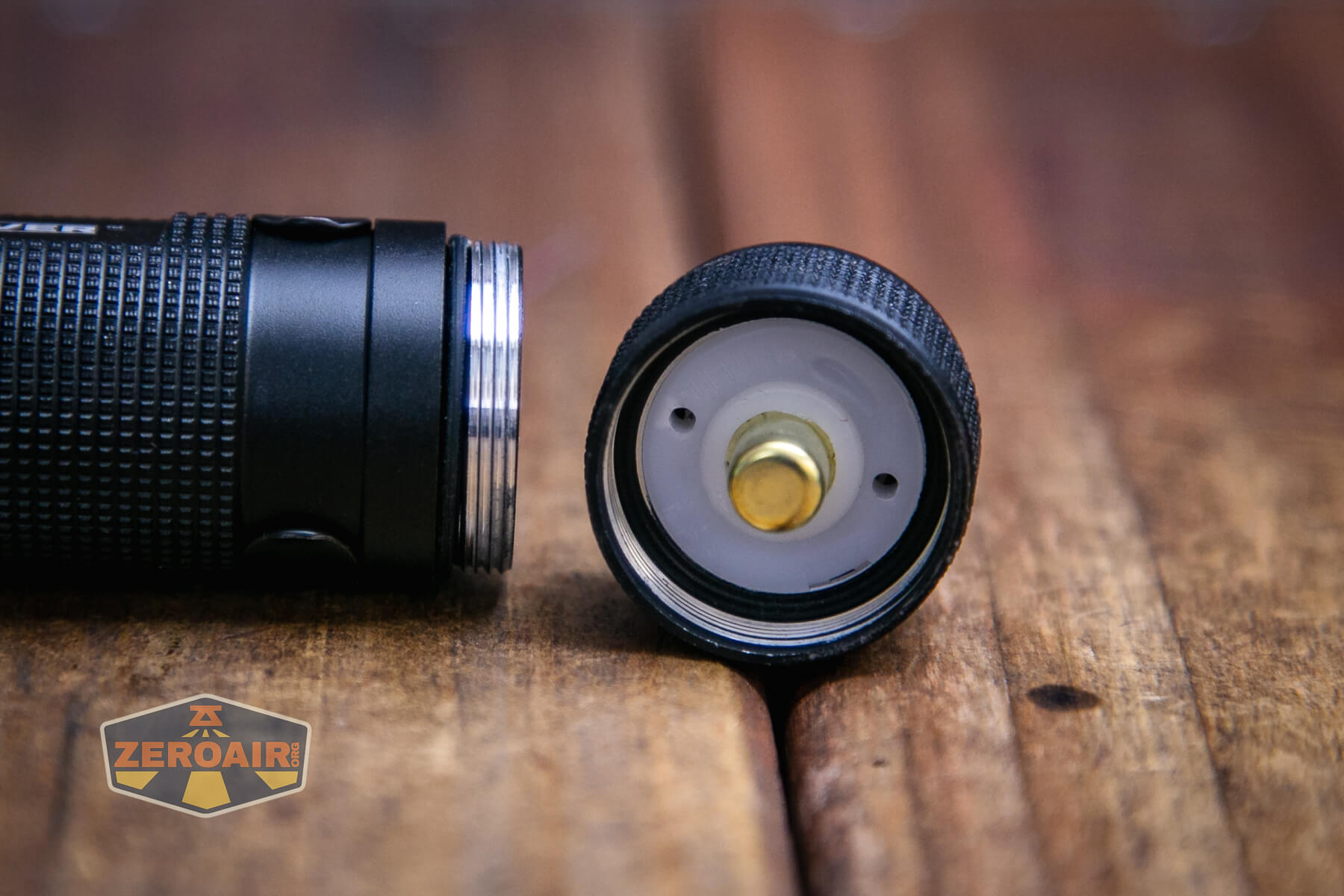 Observer FL1000 Zoomie flashlight inside tailcap